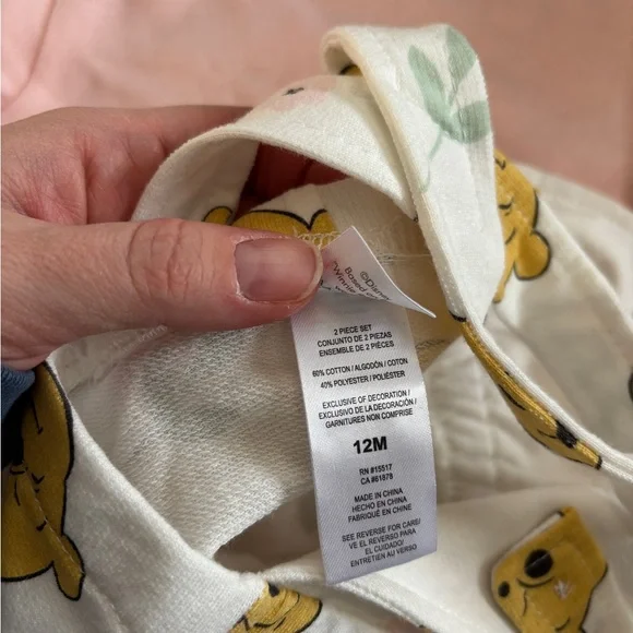 Pooh Pink and White 2 Piece Outfit - Picture 3 of 5